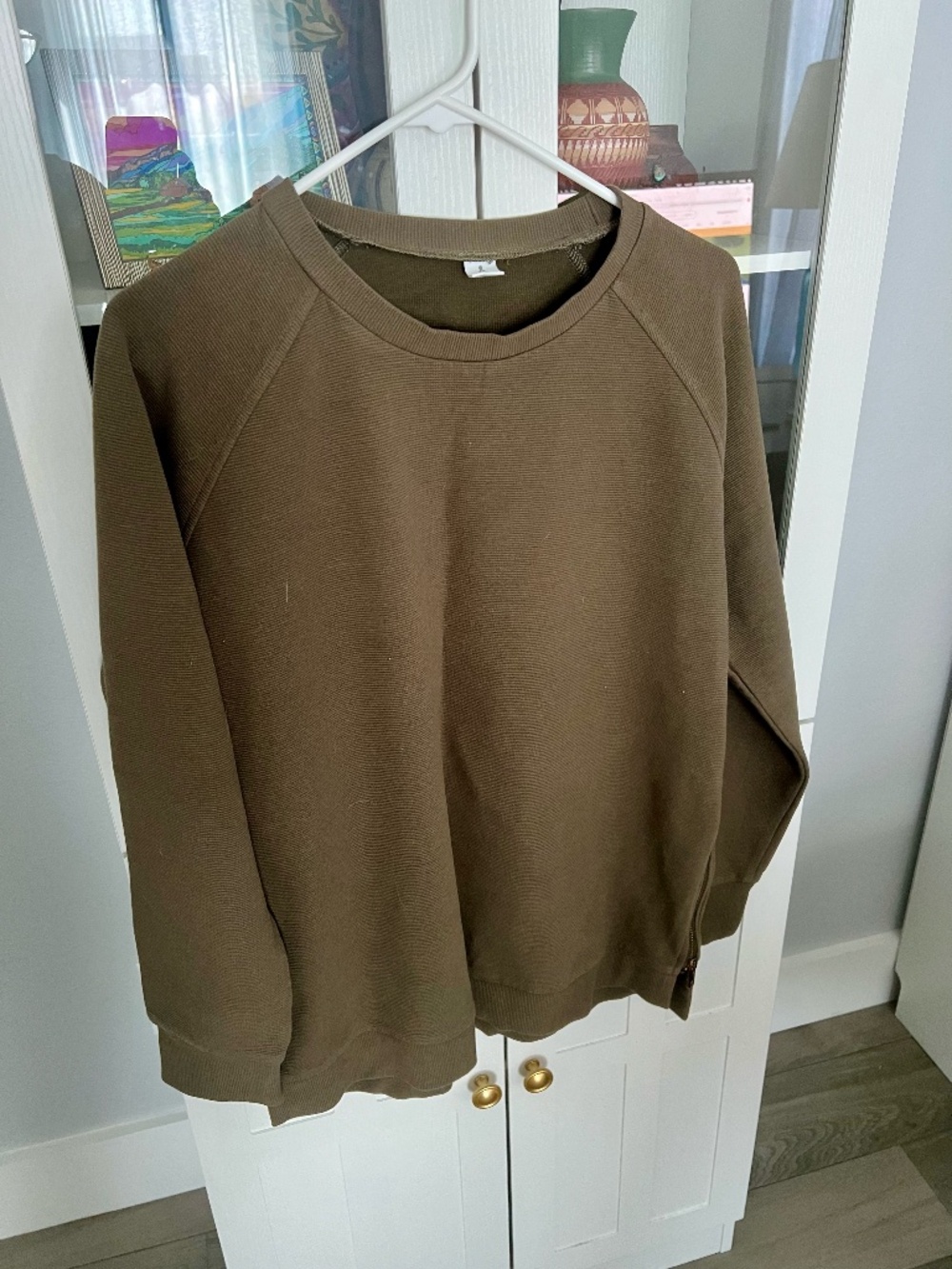 Brown Sweater, Side zips on both sides! Oversized & comfy, Size M